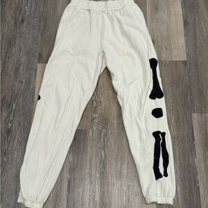 MMNL Cream Skeleton Sweatpants